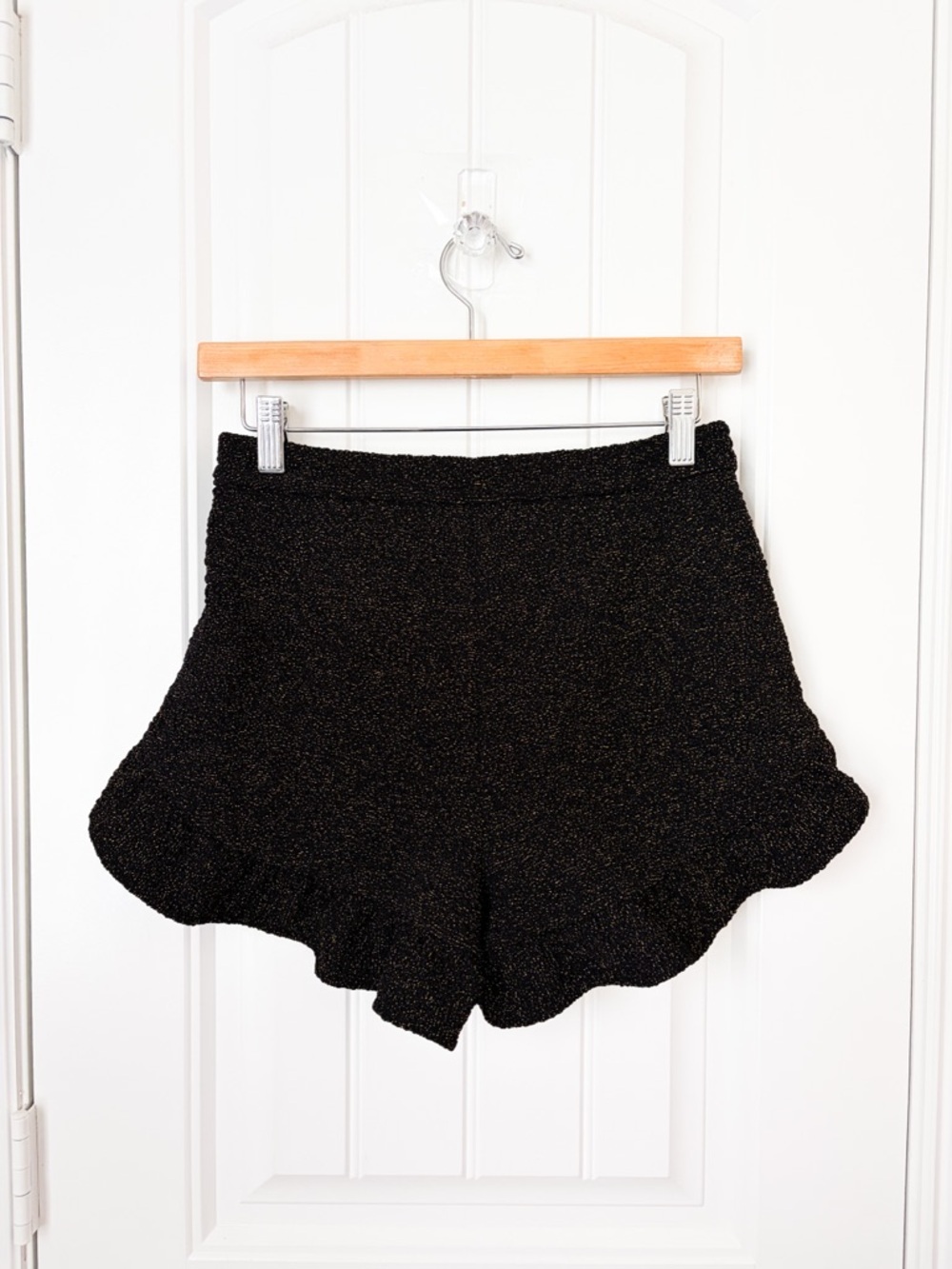 PatBO Metallic Jacquard Shorts Black Gold Size 4 - Picture 3 of 3